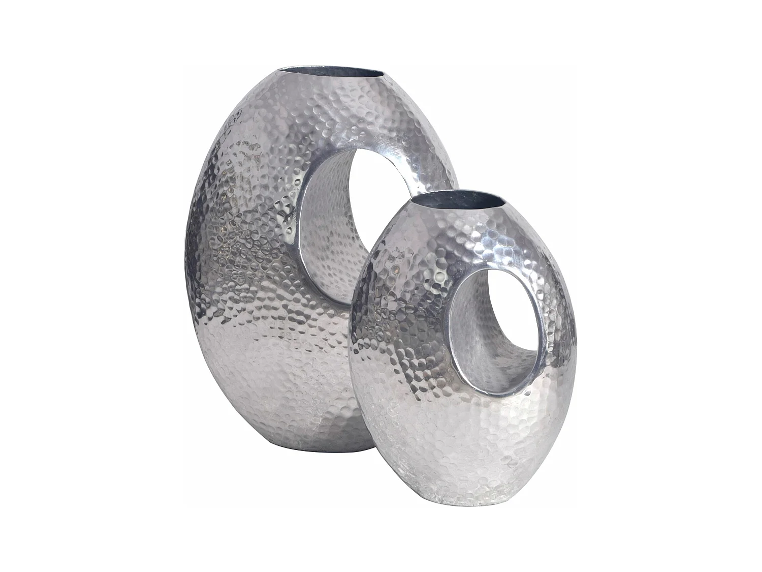 Vase Décorative Lot de 2 Aluminium Fleurs Décoration Martelée Intérieure