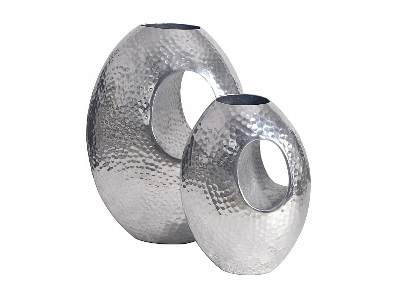 Vase Décorative Lot de 2 Aluminium Fleurs Décoration Martelée Intérieure