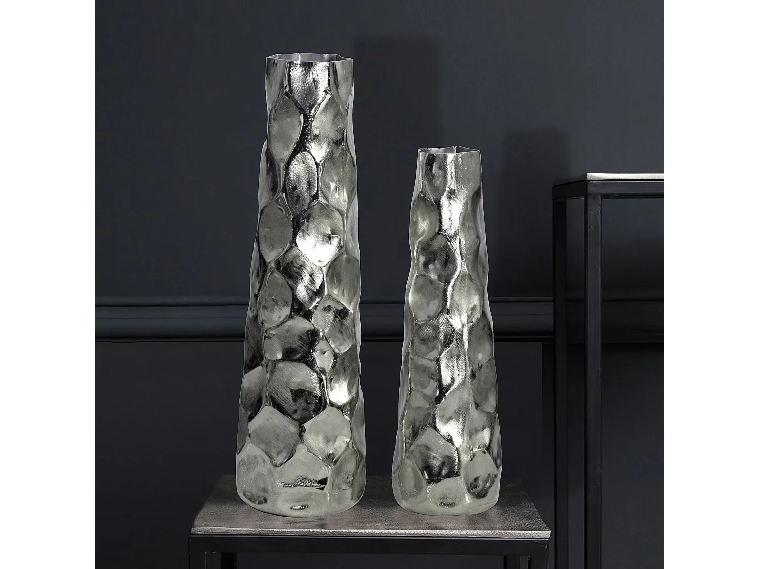 Vase Décorative Lot de 2 Aluminium Fleurs Décoration Intérieure Moderne