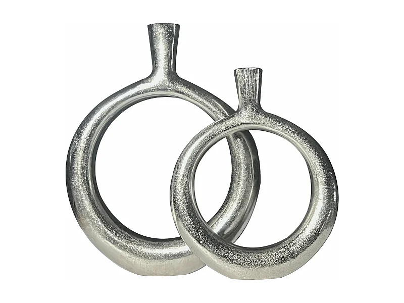 Vase Décorative Lot de 2 Aluminium Fleurs Décoration Donut Intérieure