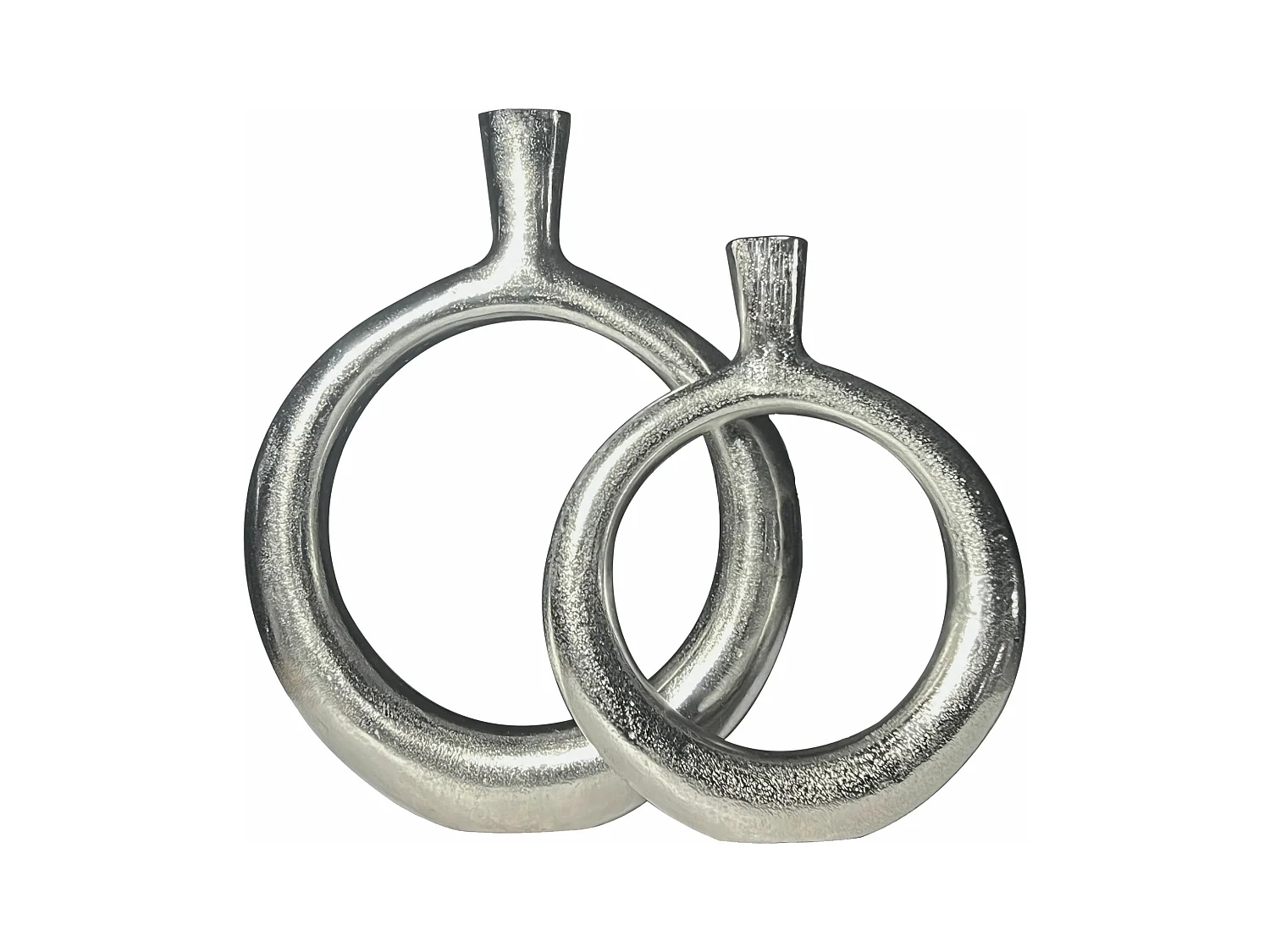 Vase Décorative Lot de 2 Aluminium Fleurs Décoration Donut Intérieure