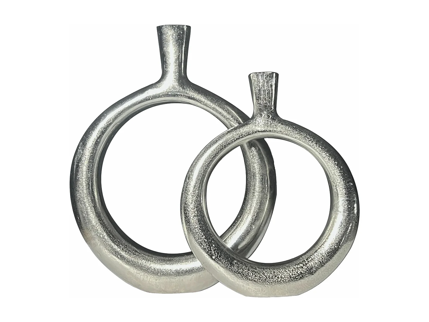 Vase Décorative Lot de 2 Aluminium Fleurs Décoration Donut Intérieure