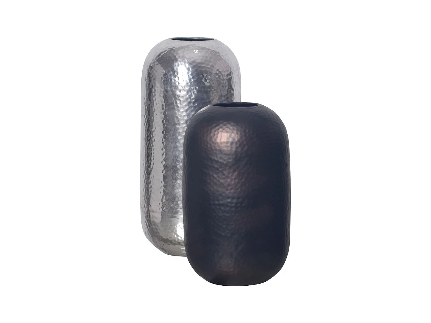 Vase Décorative Lot de 2 Aluminium Fleurs Décoration Martelée Intérieure