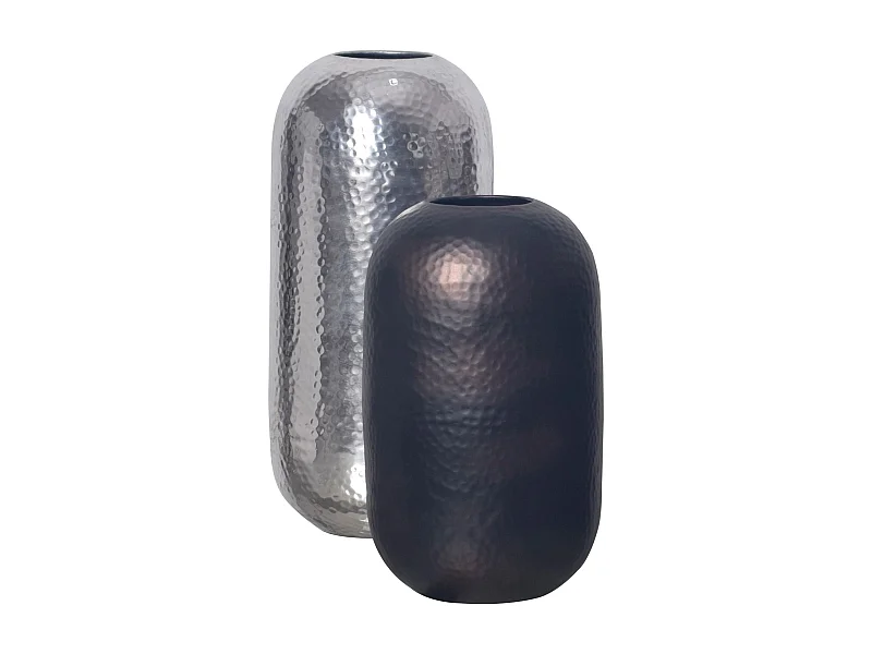 Vase Décorative Lot de 2 Aluminium Fleurs Décoration Martelée Intérieure