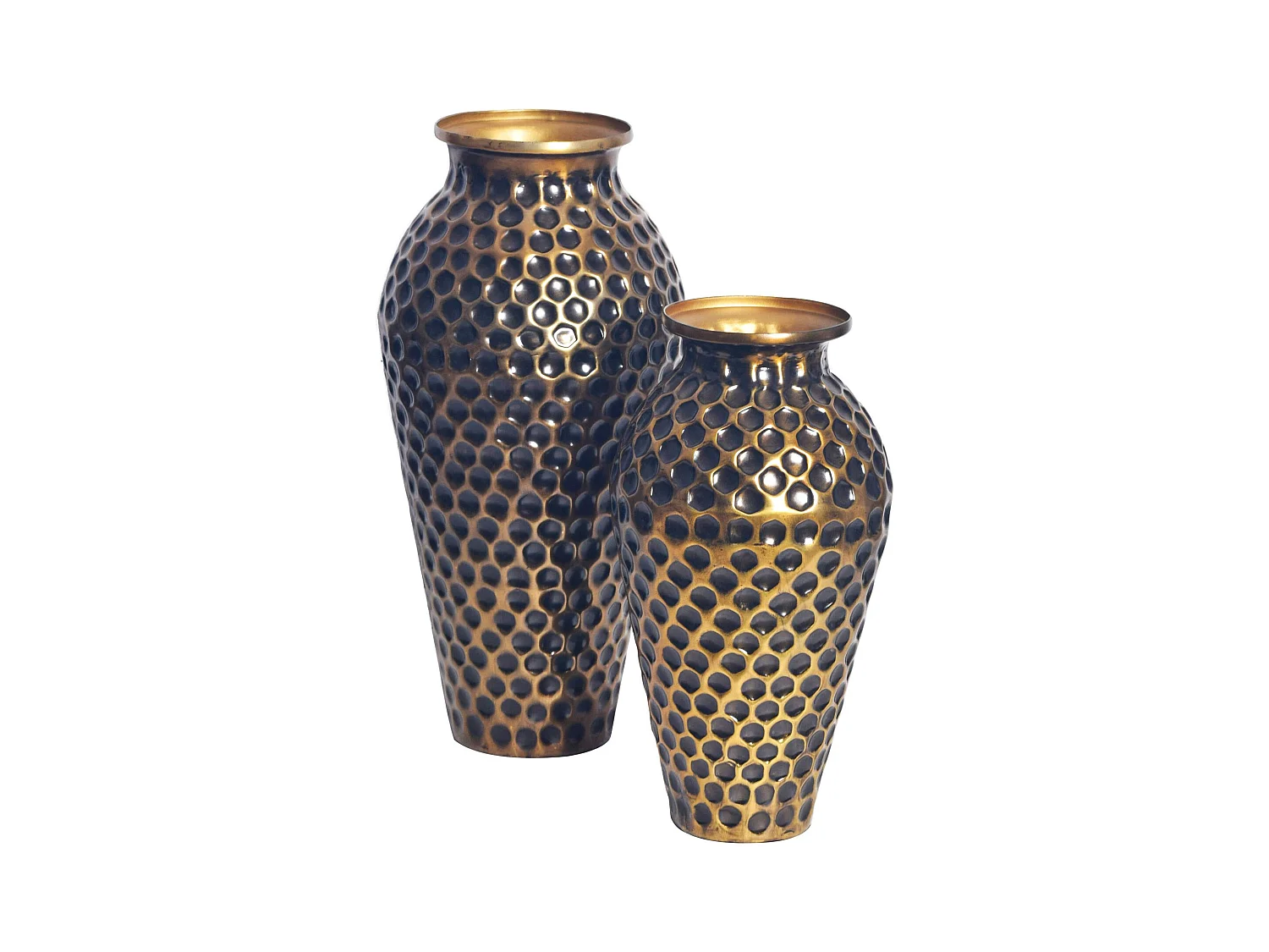 Vase Décorative Lot de 2 Aluminium Fleurs Décoration Amphore Moderne
