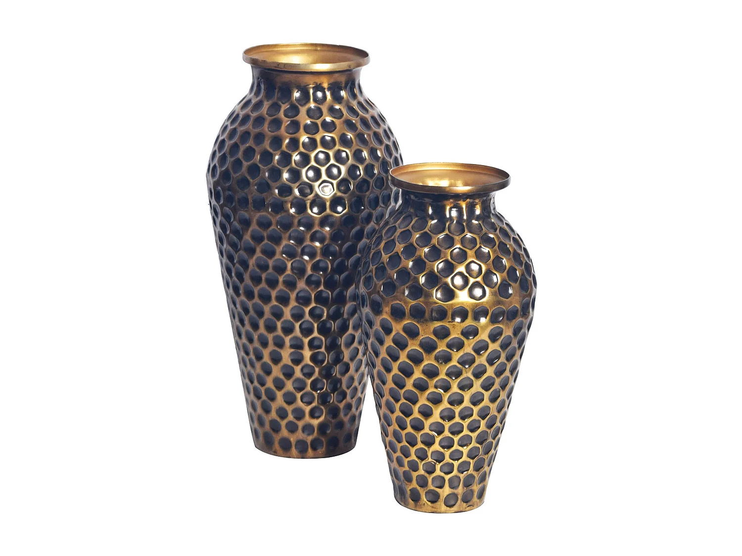 Vase Décorative Lot de 2 Aluminium Fleurs Décoration Amphore Moderne
