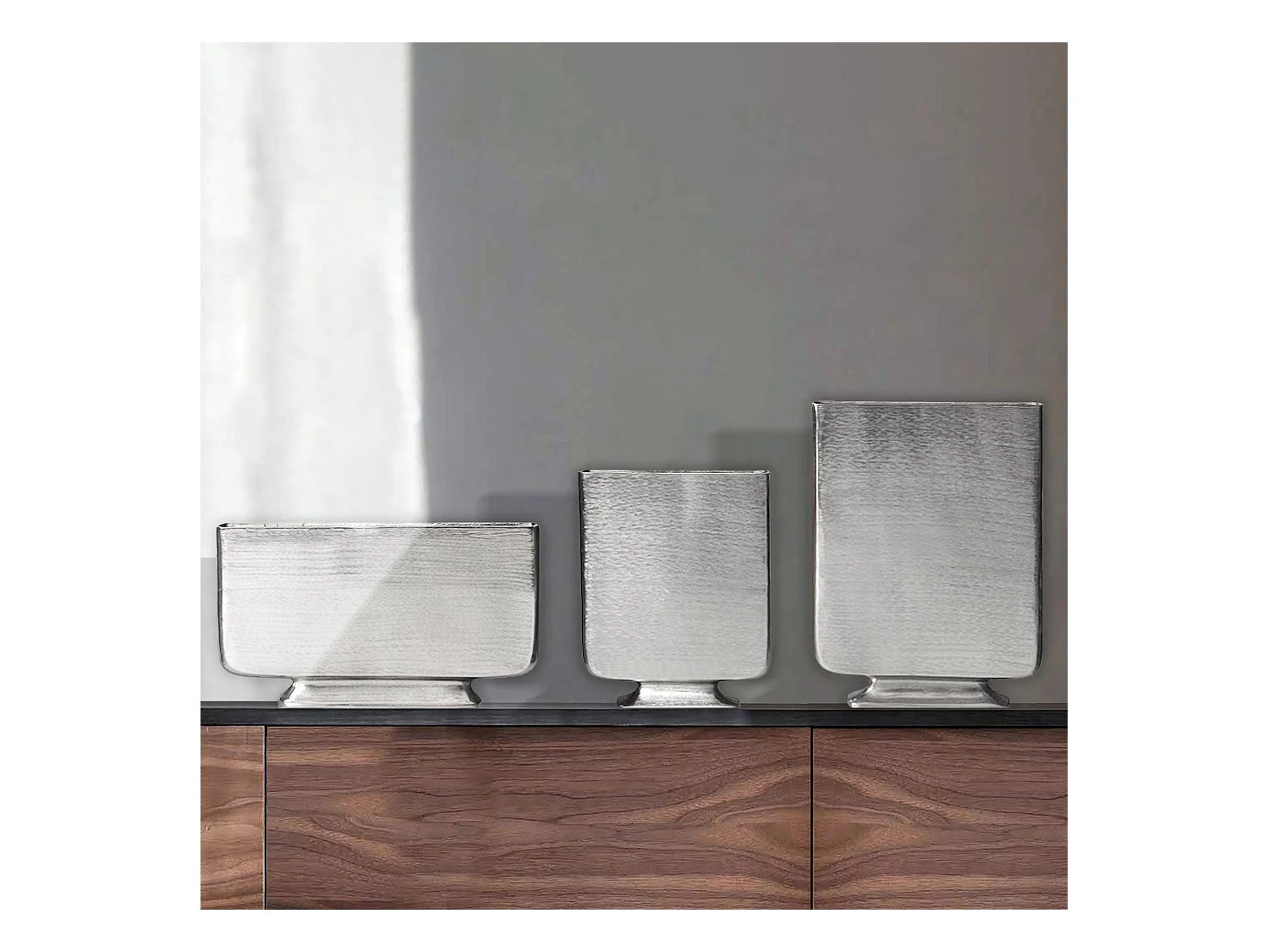 Vase Décorative Lot de 3 Aluminium Fleurs Décoration Intérieure Moderne