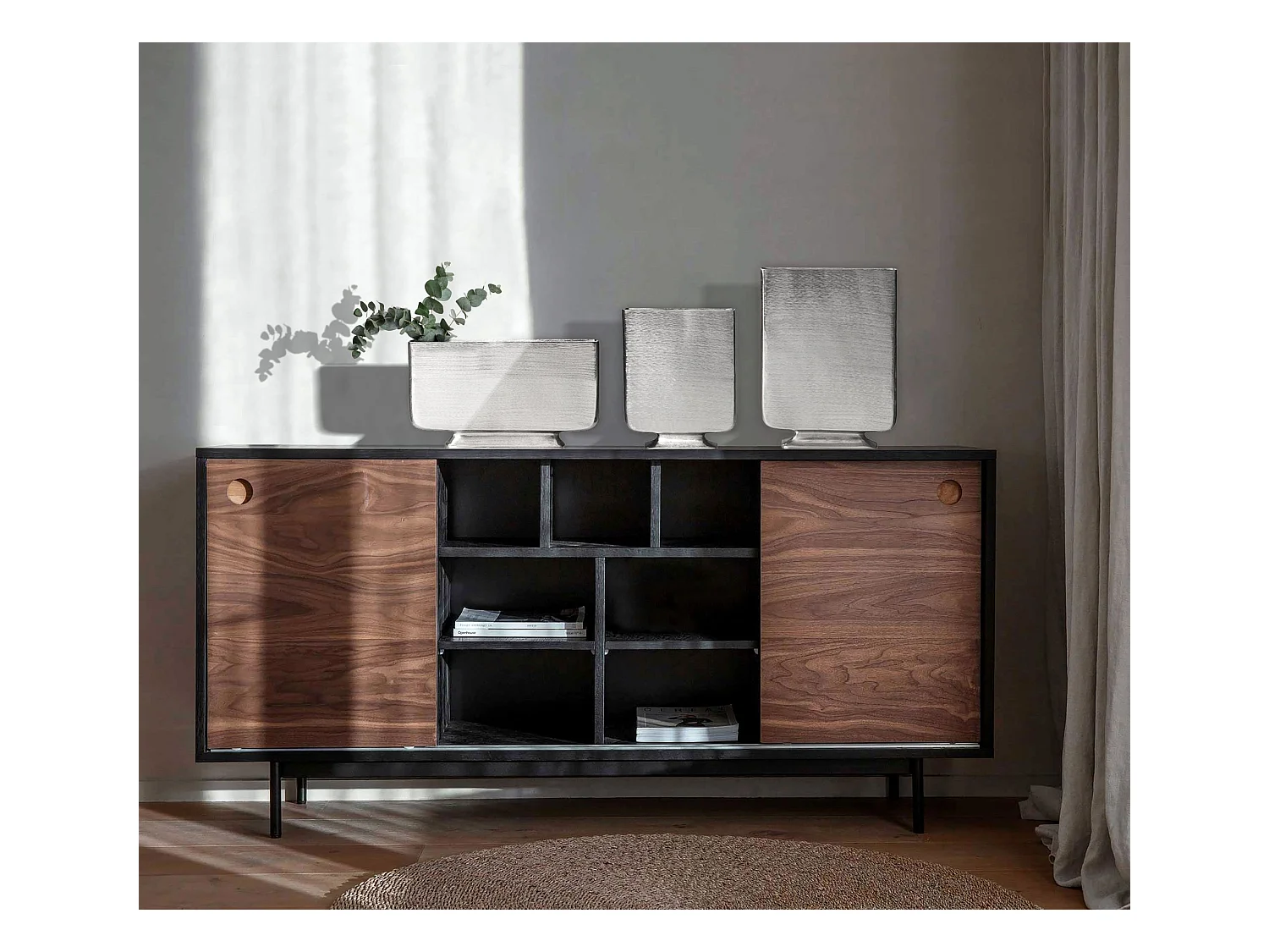 Vase Décorative Lot de 3 Aluminium Fleurs Décoration Intérieure Moderne