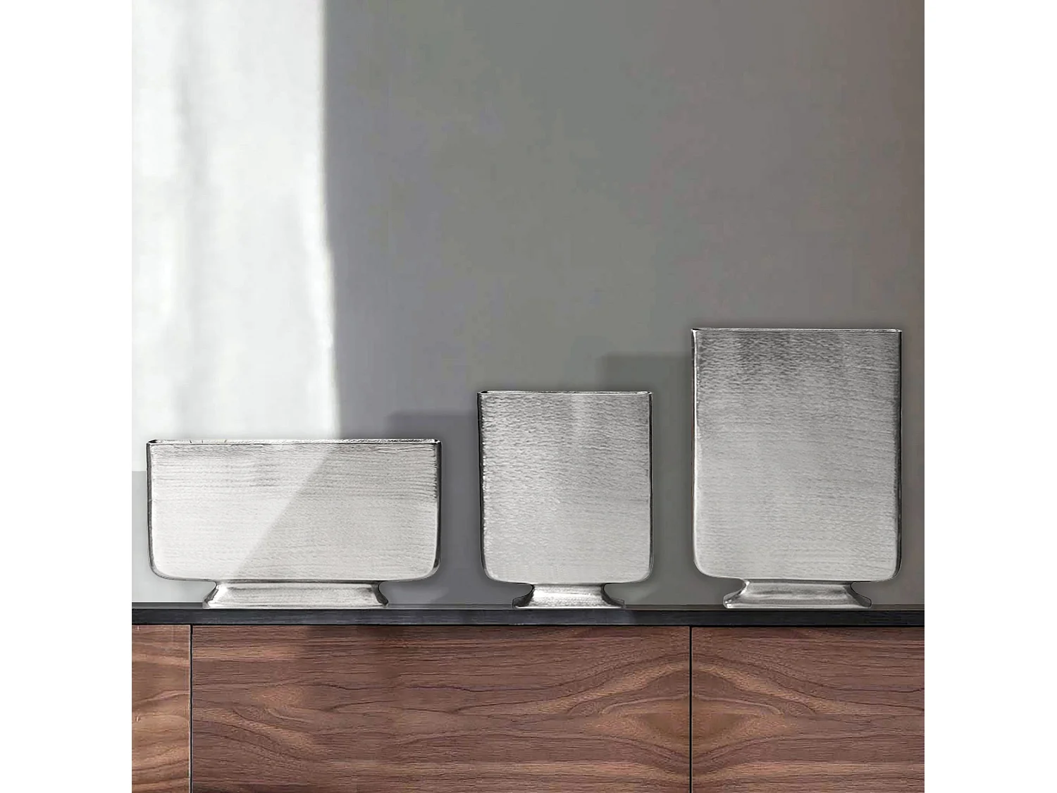 Vase Décorative Lot de 3 Aluminium Fleurs Décoration Intérieure Moderne