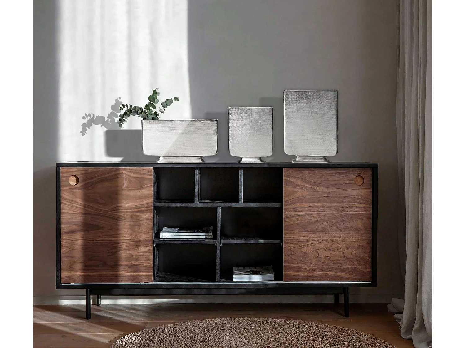 Vase Décorative Lot de 3 Aluminium Fleurs Décoration Intérieure Moderne