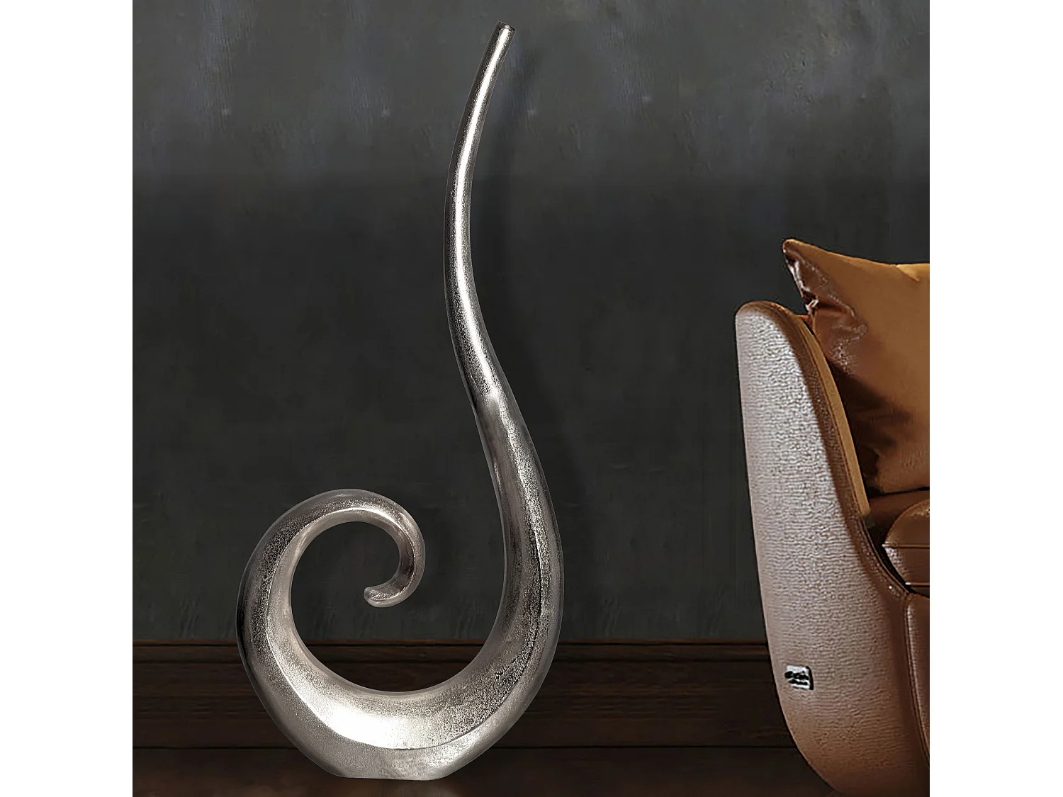 Vase à Fleurs Décorative 100 cm Aluminium Spirale de Sol Métal XXL