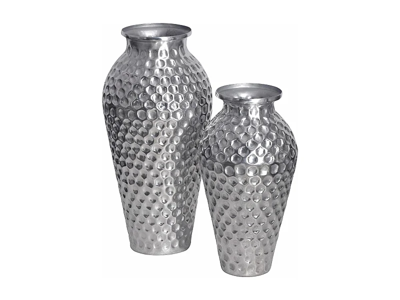 Vase Décorative Lot de 2 Aluminium Fleurs Décoration Amphore Moderne