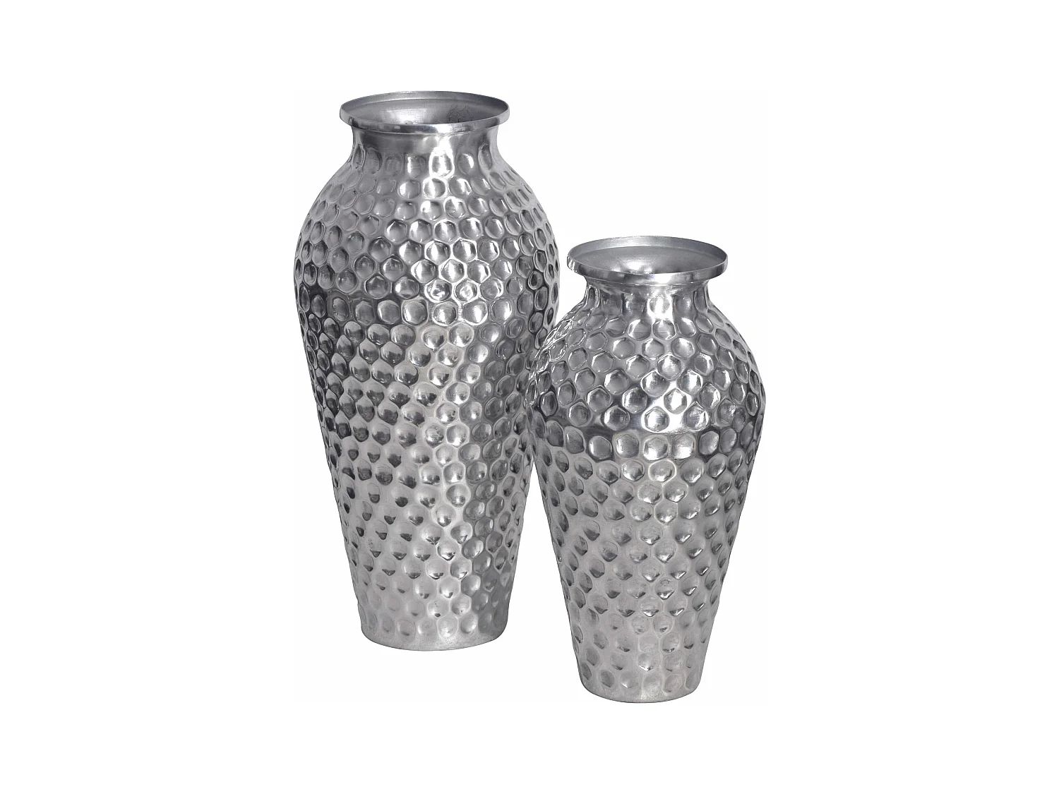 Vase Décorative Lot de 2 Aluminium Fleurs Décoration Amphore Moderne