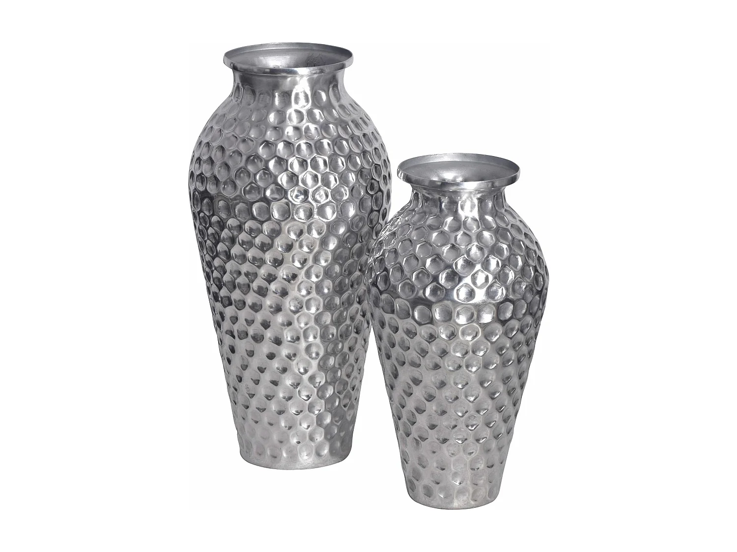 Vase Décorative Lot de 2 Aluminium Fleurs Décoration Amphore Moderne