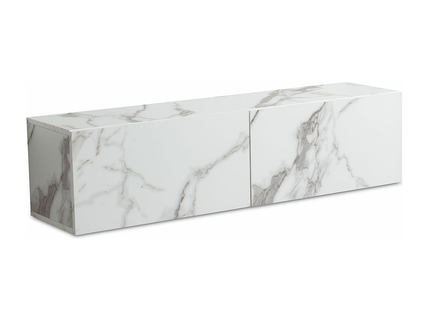 Meuble TV Mural HOMCOM 120 Cm Blanc - Pour TV Jusqu'à 50", Tiroir Rabattable, 2 étagères, Passe-câbles - Salon - 9