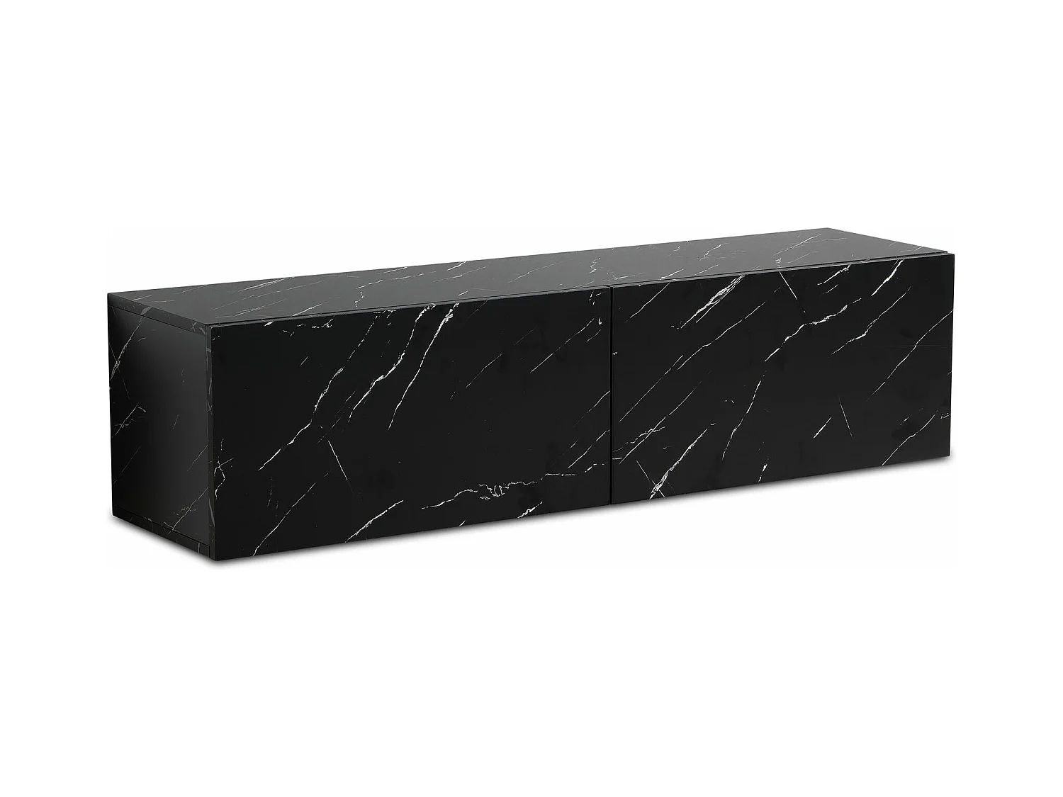Meuble TV Suspendu 120 cm Lowboard Aspect Marbre Commode TV Mural