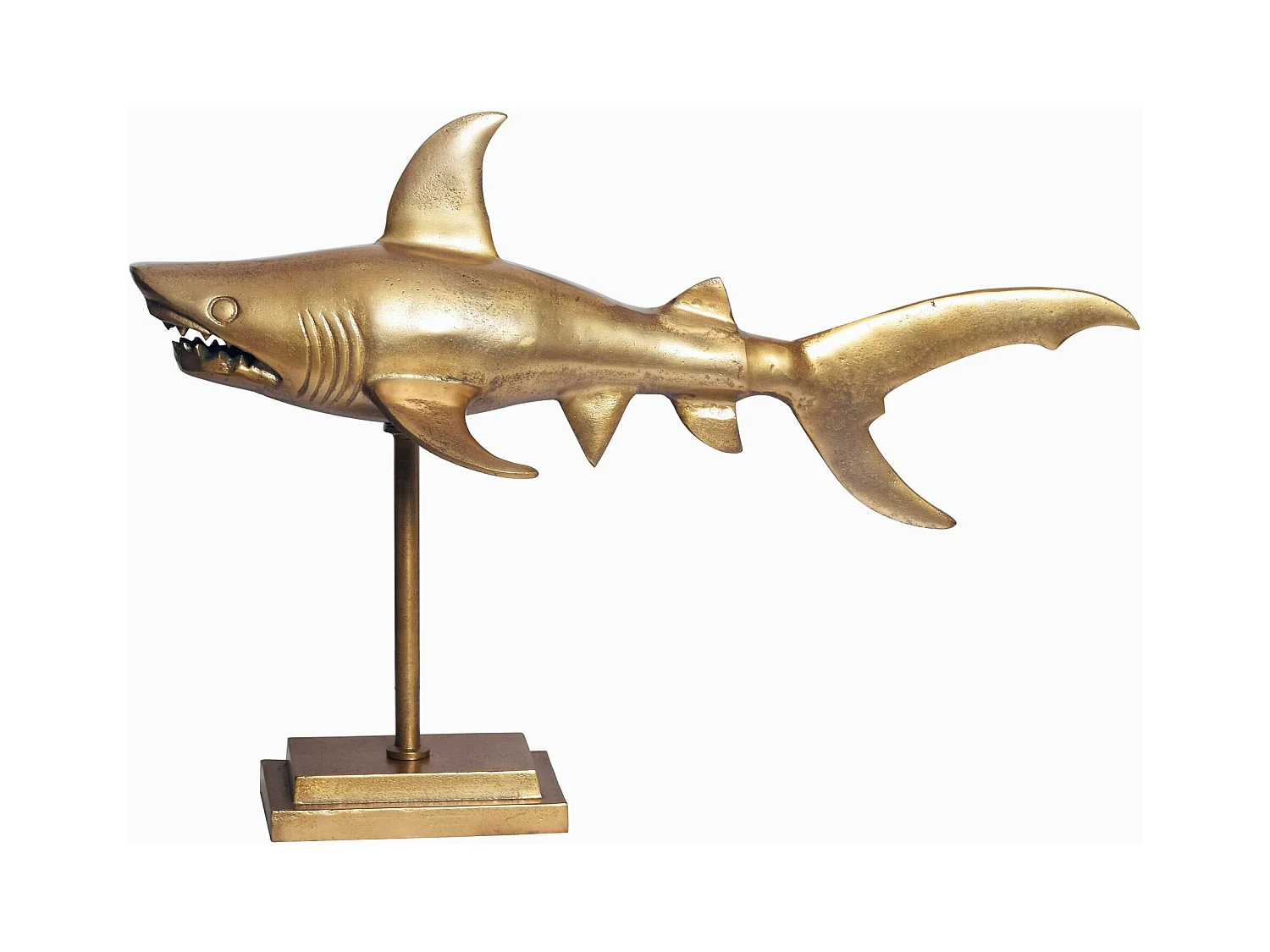Figurine Requin 70 cm Aluminium Design Marin Moderne Intérieur Sculpture