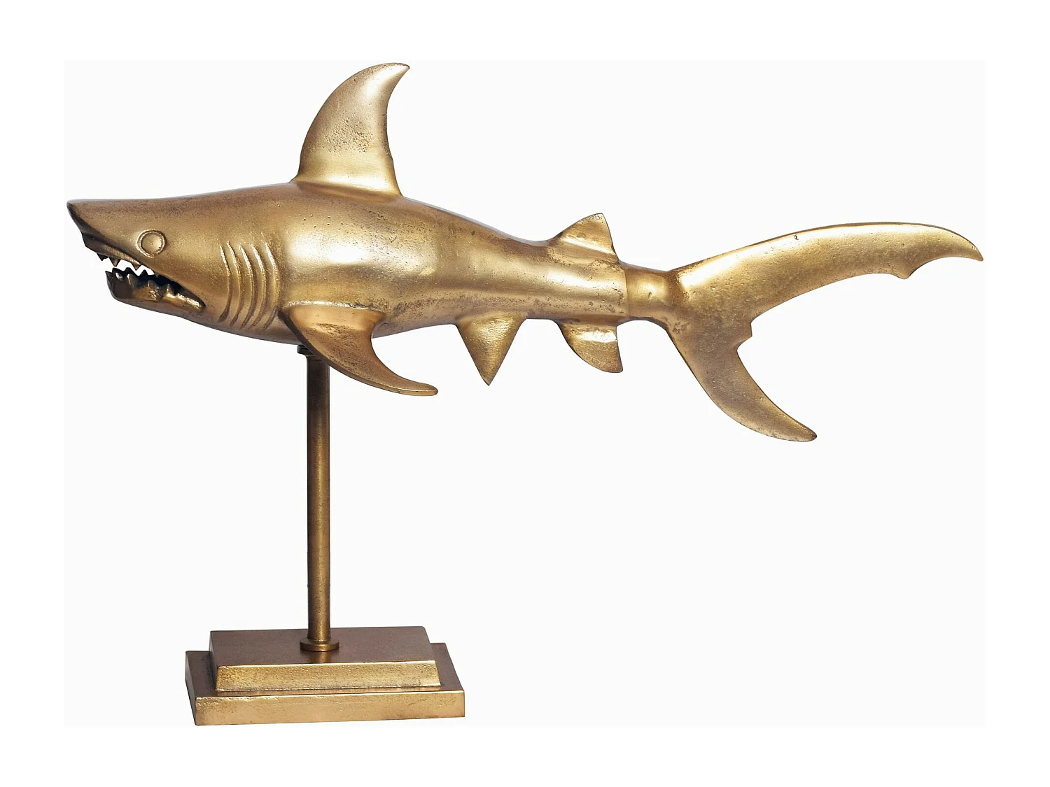 Figurine Requin 70 cm Aluminium Design Marin Moderne Intérieur Sculpture
