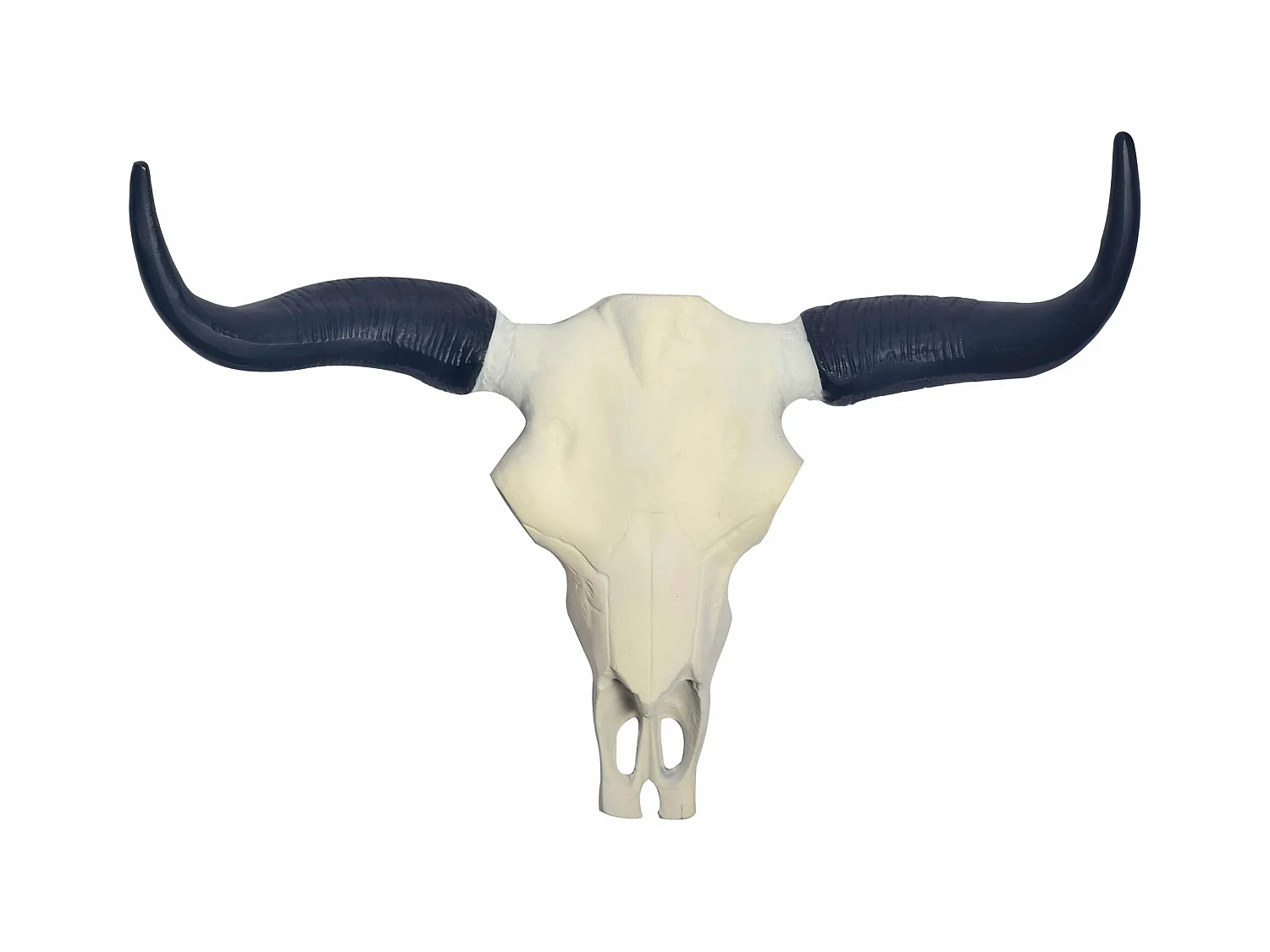 Crâne Décoratif de Buffle Blanc 55,5 cm Aluminium Tête de Taureau