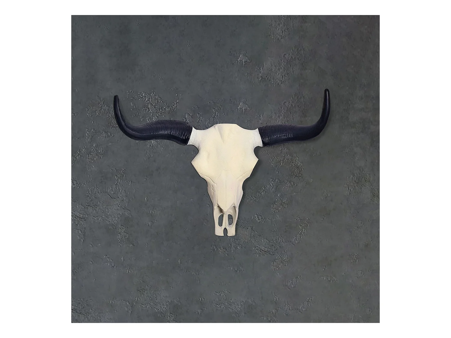 Crâne Décoratif de Buffle Blanc 55,5 cm Aluminium Tête de Taureau