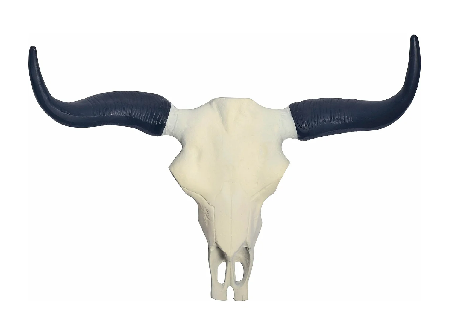 Crâne Décoratif de Buffle Blanc 55,5 cm Aluminium Tête de Taureau