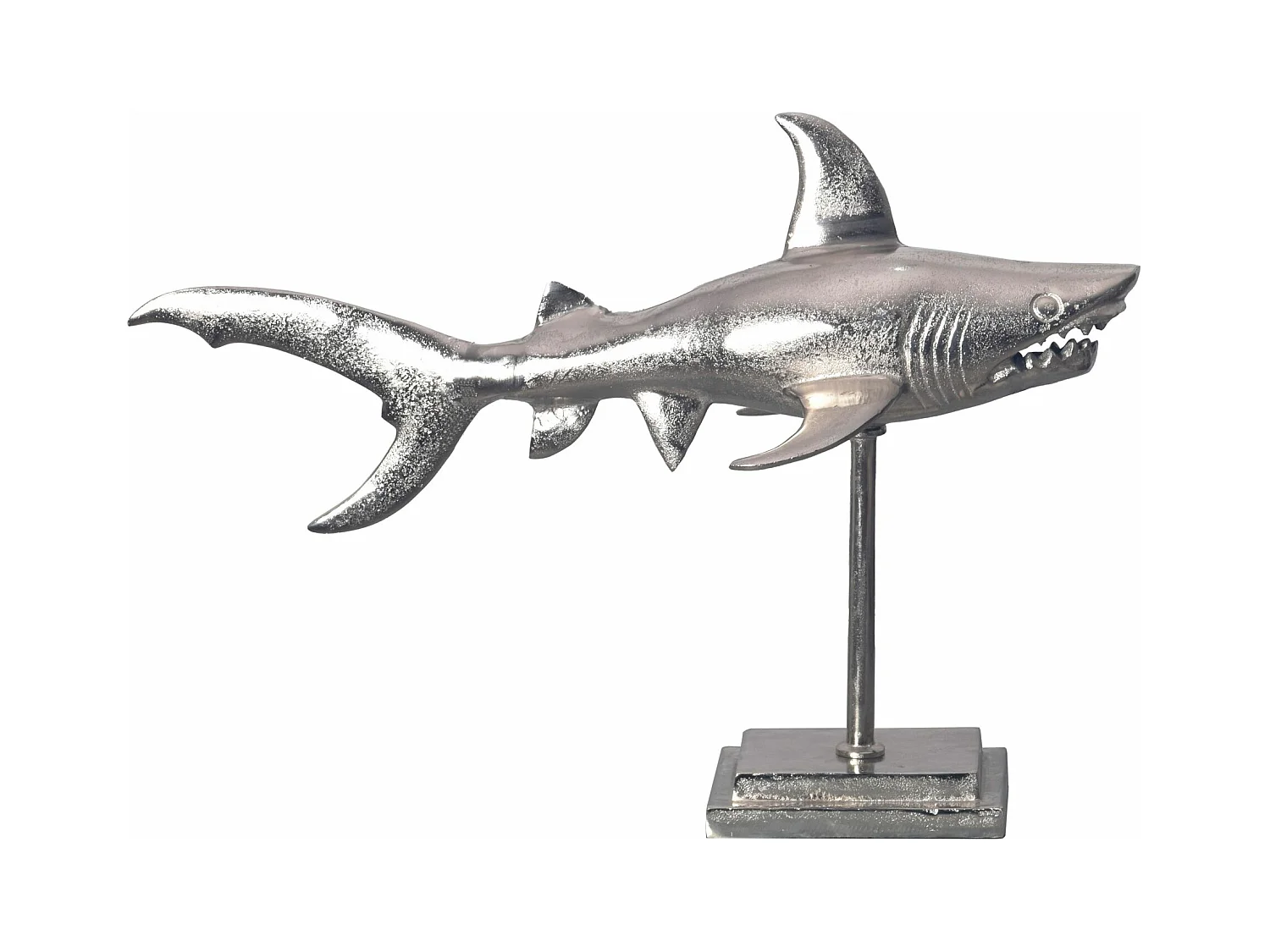 Figurine Requin 70 cm Aluminium Design Marin Moderne Intérieur Sculpture