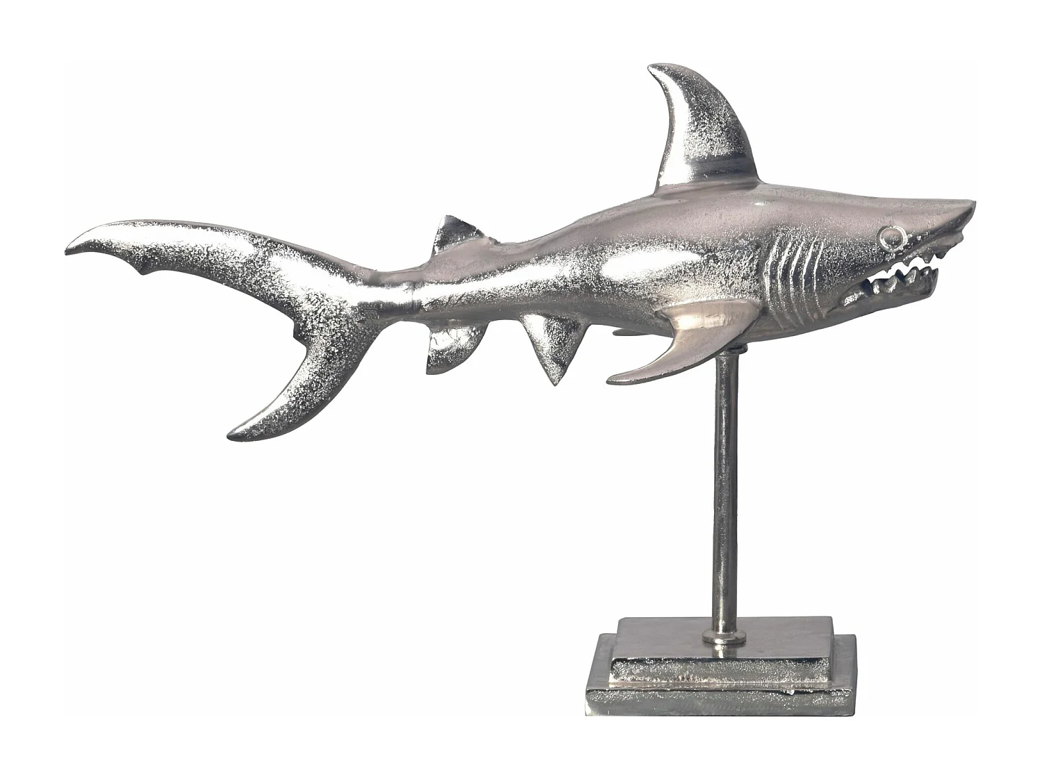 Figurine Requin 70 cm Aluminium Design Marin Moderne Intérieur Sculpture