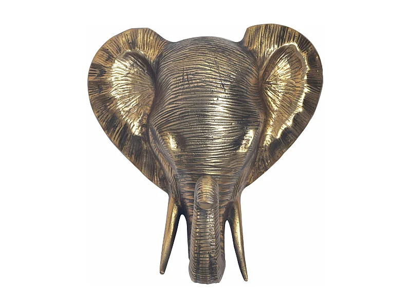 Décoration Murale Éléphant 41 cm Aluminium Or Afrique Décoration Moderne