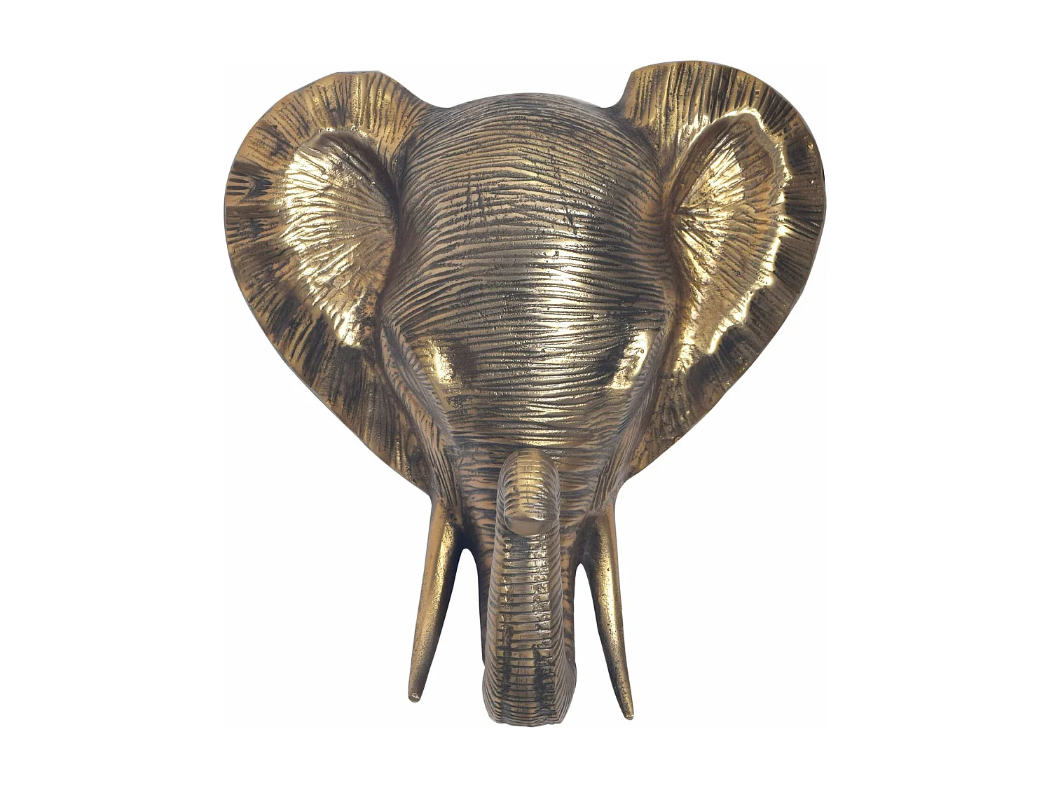 Décoration Murale Éléphant 41 cm Aluminium Or Afrique Décoration Moderne