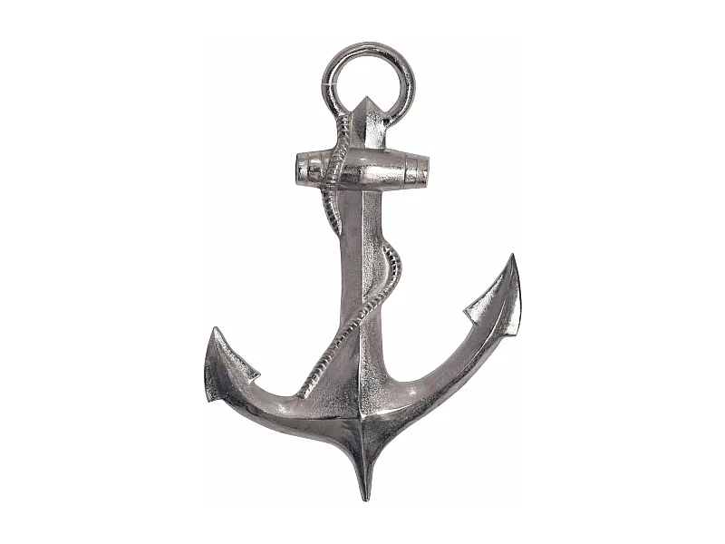 Ancre Déco 70 cm Argent Grande Sculpture Aluminium Décoration Murale