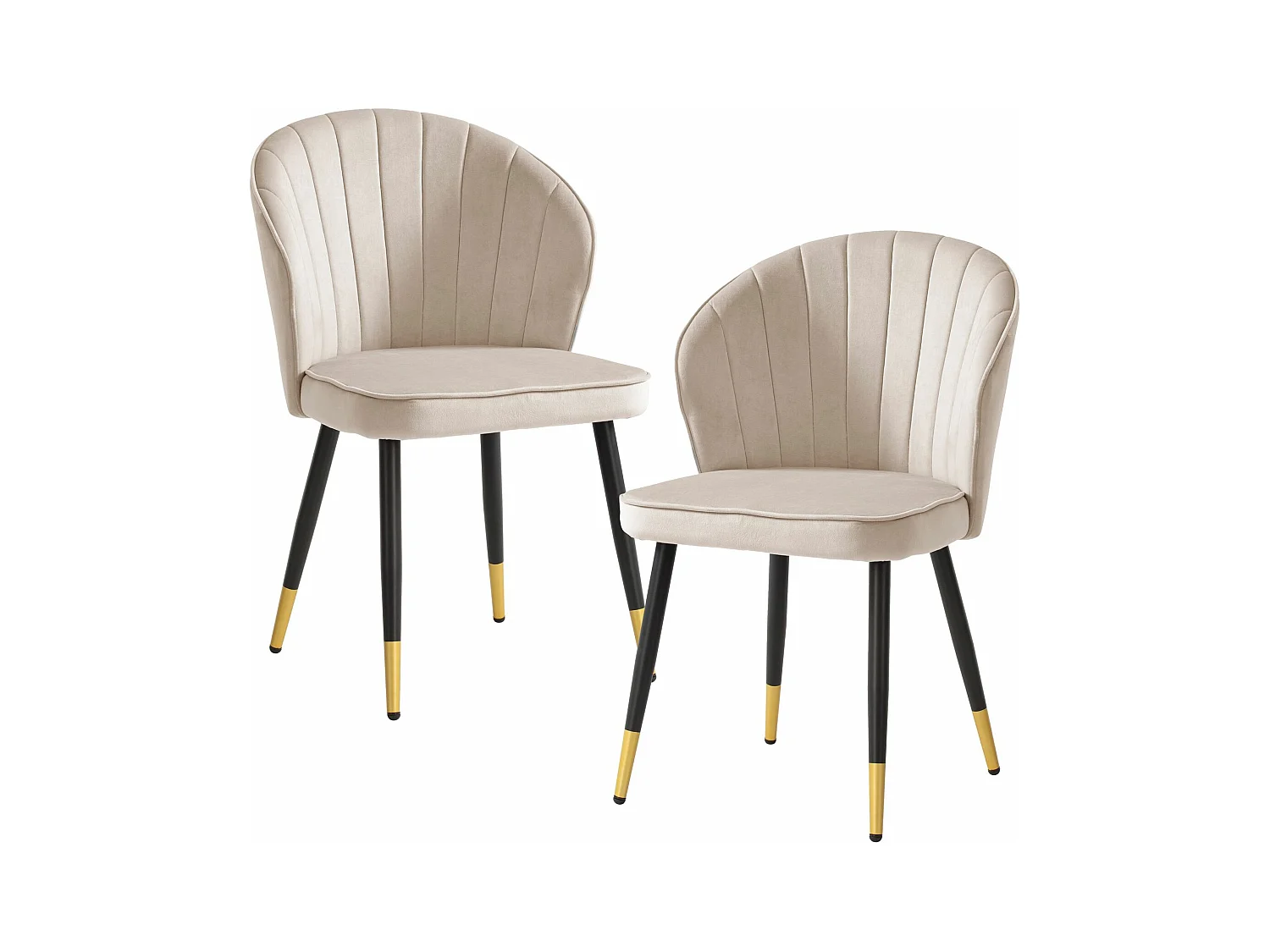Lot de 2 Chaises de Salle à Manger Cuisine Velours Scandinave Coque