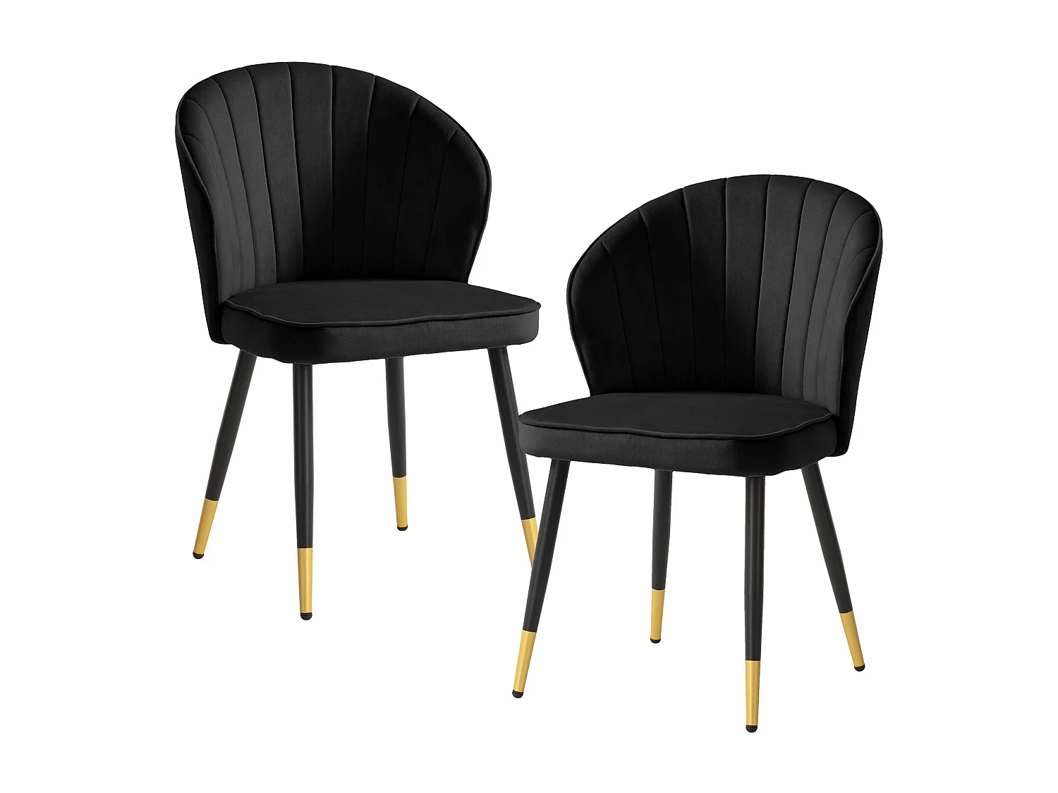Lot de 2 Chaises de Salle à Manger Cuisine Velours Scandinave Coque