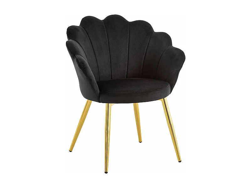 Chaise de Cuisine Velours Fauteuil Coque Rembourrée Confortable Moderne