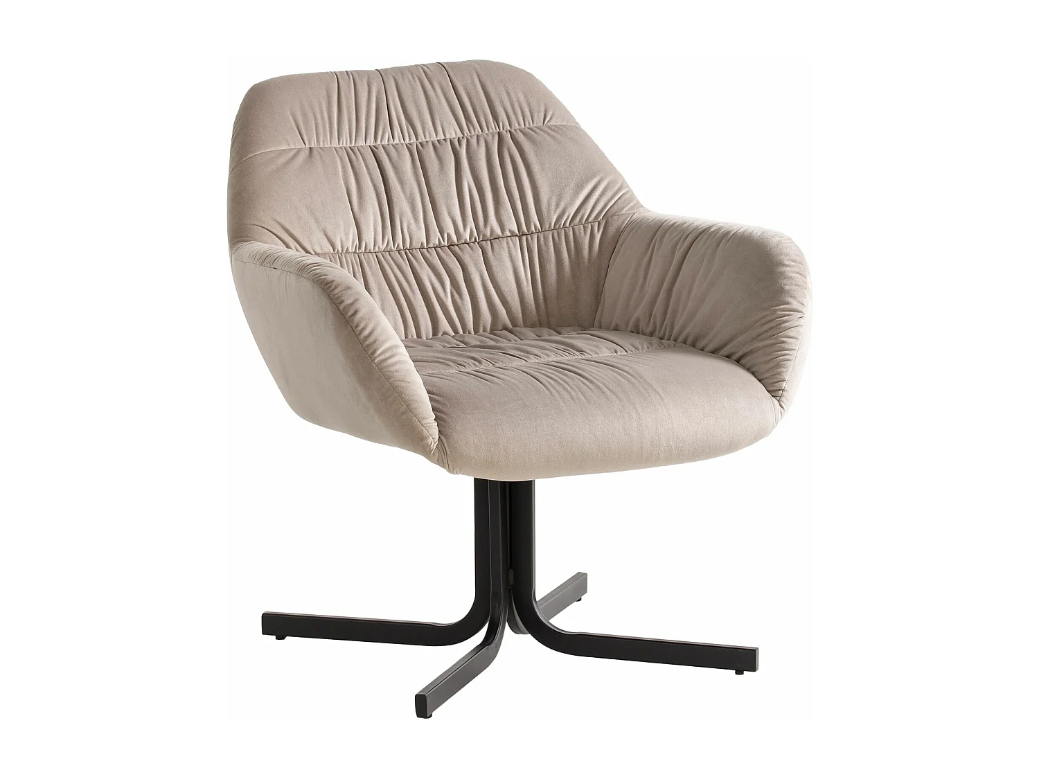 Fauteuil Lounge Velours Chaise Salon Coquille Dossier Rembourré Moderne