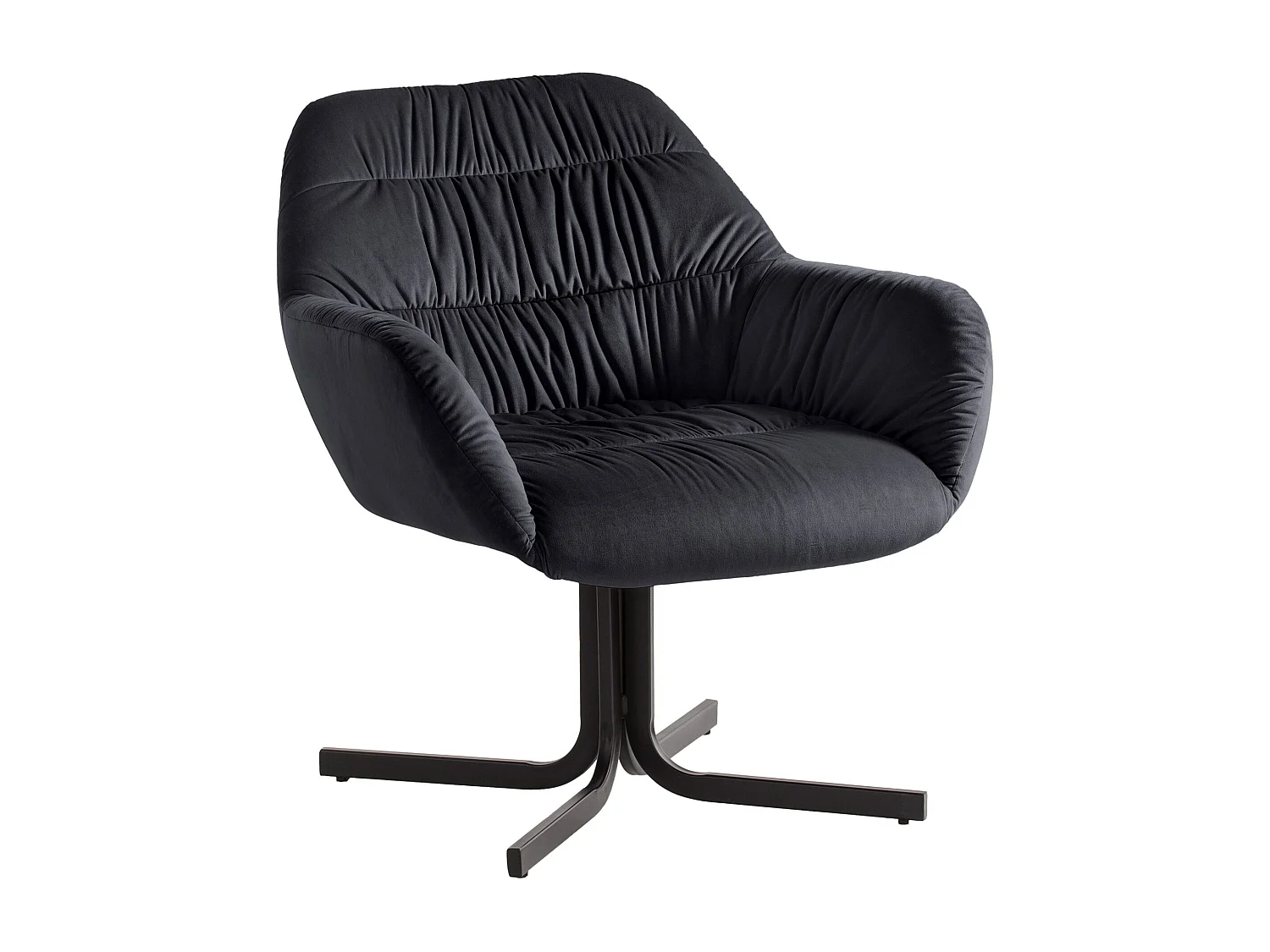 Fauteuil Lounge Velours Chaise Salon Coquille Dossier Rembourré Moderne