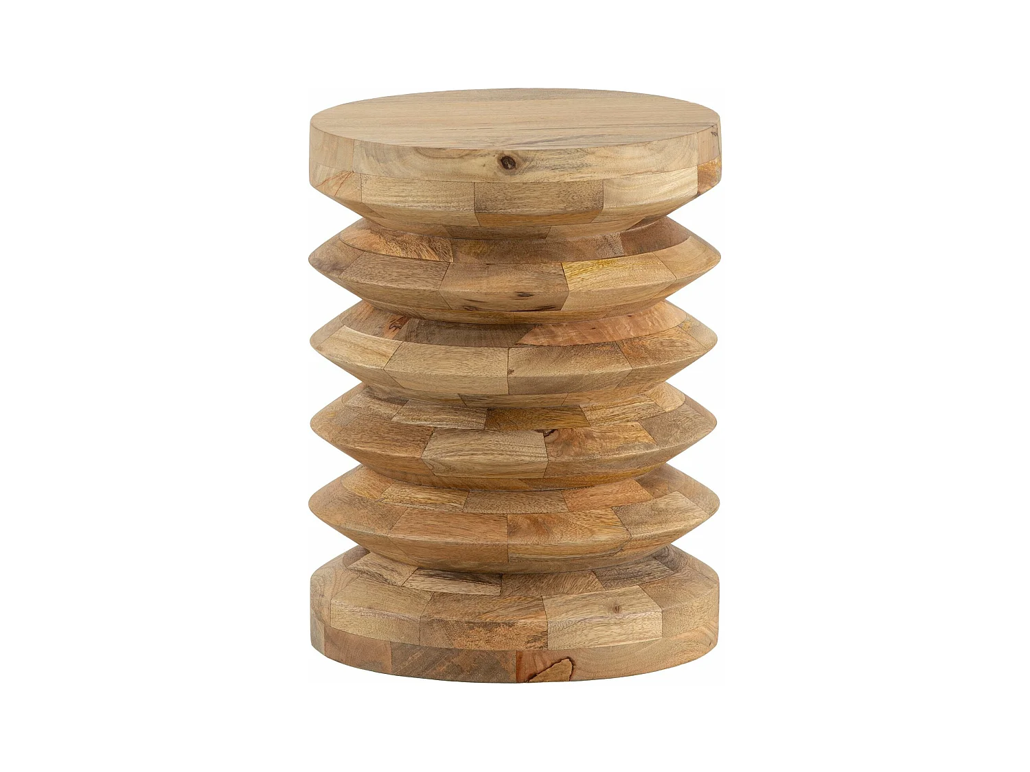 Table d’appoint Haute de Salon Bois Massif Ø 35 cm Ronde Moderne Marron