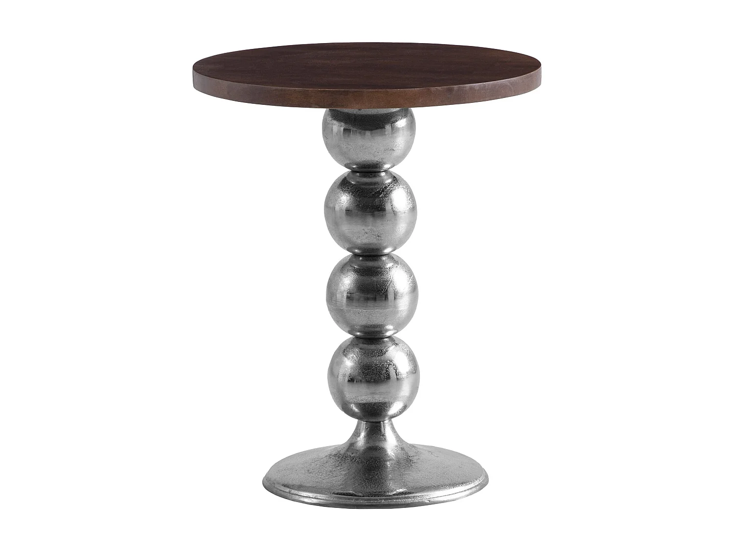 Table d’appoint Haute de Salon Bois Massif Métal Ø 50 cm Ronde Moderne