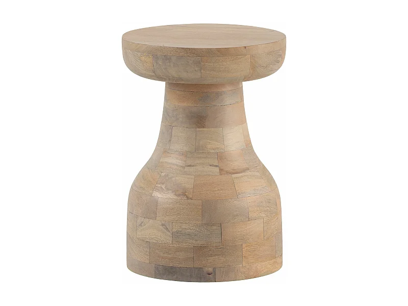 Table d’appoint Haute de Salon Bois Massif Ø 30 cm Ronde Moderne Marron