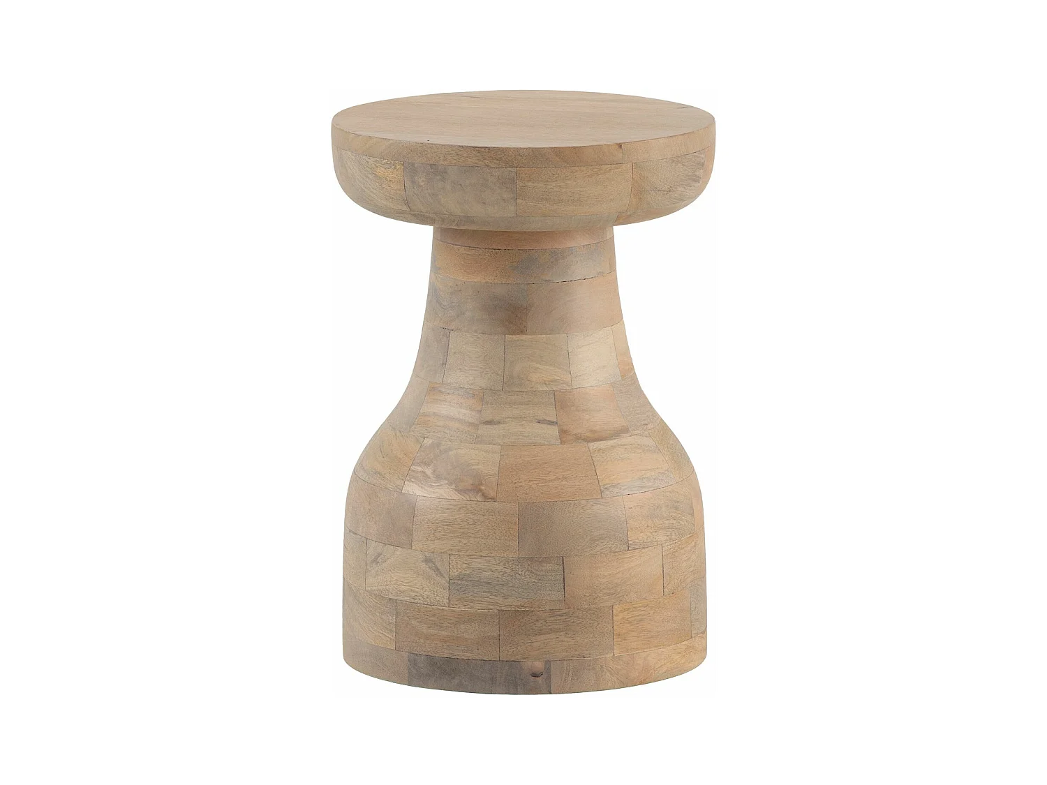 Table d’appoint Haute de Salon Bois Massif Ø 30 cm Ronde Moderne Marron