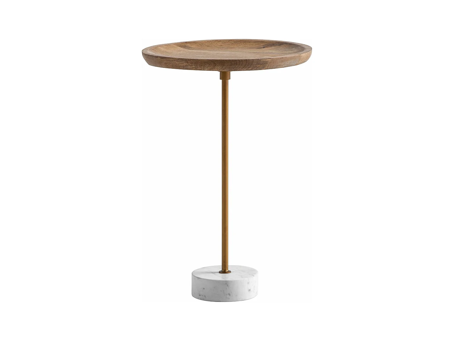 Table d’appoint Haute Salon Bois Massif Véritable Marbre Ø 40 cm Ronde