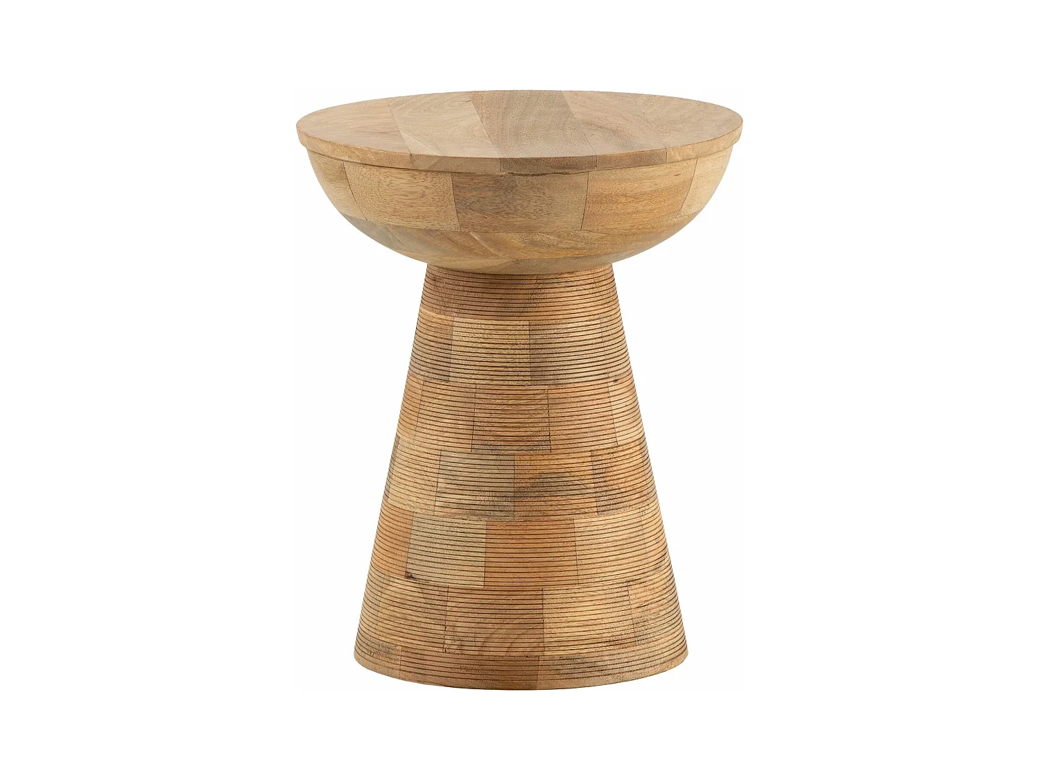 Table d’appoint Haute de Salon Bois Massif Ø 37 cm Ronde Moderne Marron