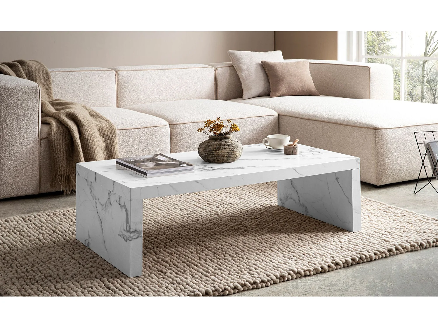 Table Basse de Salon 110 cm Grande Design Moderne Rectangulaire Simple