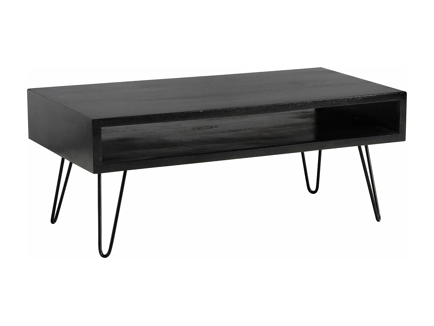 Table Basse Café Salon Canapé 100 cm Bois Massif Rectangulaire Rangement