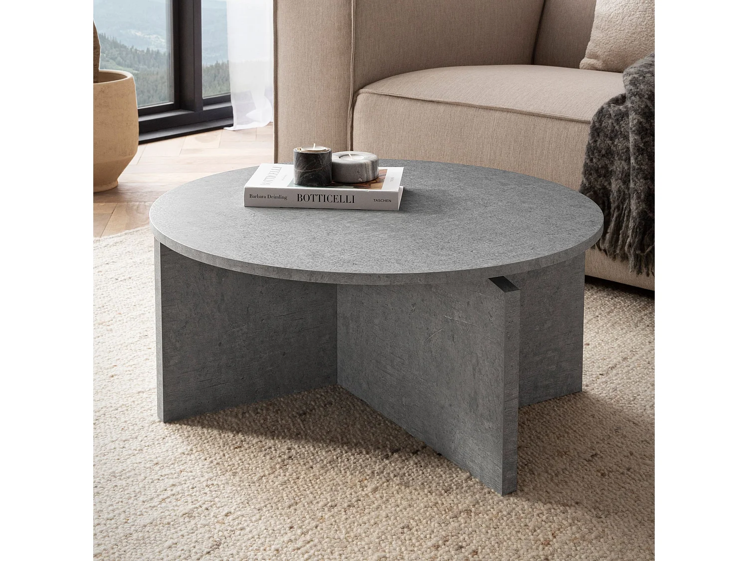 Table Basse Canapé de Salon 70 cm Grande Ronde Moderne Contemporain