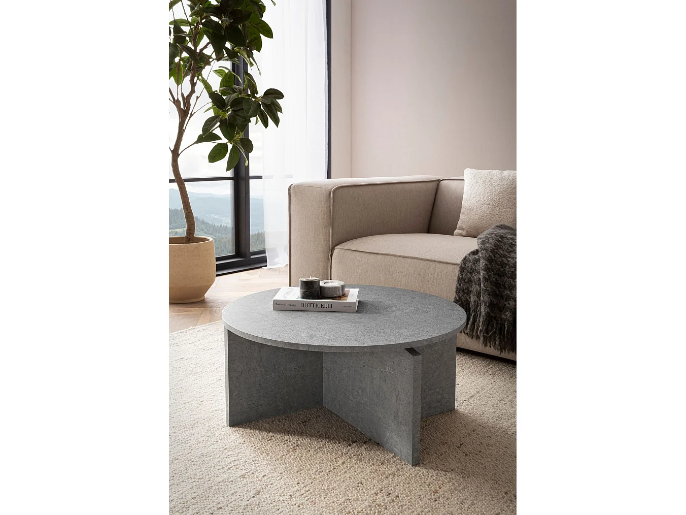 Table Basse Canapé de Salon 70 cm Grande Ronde Moderne Contemporain