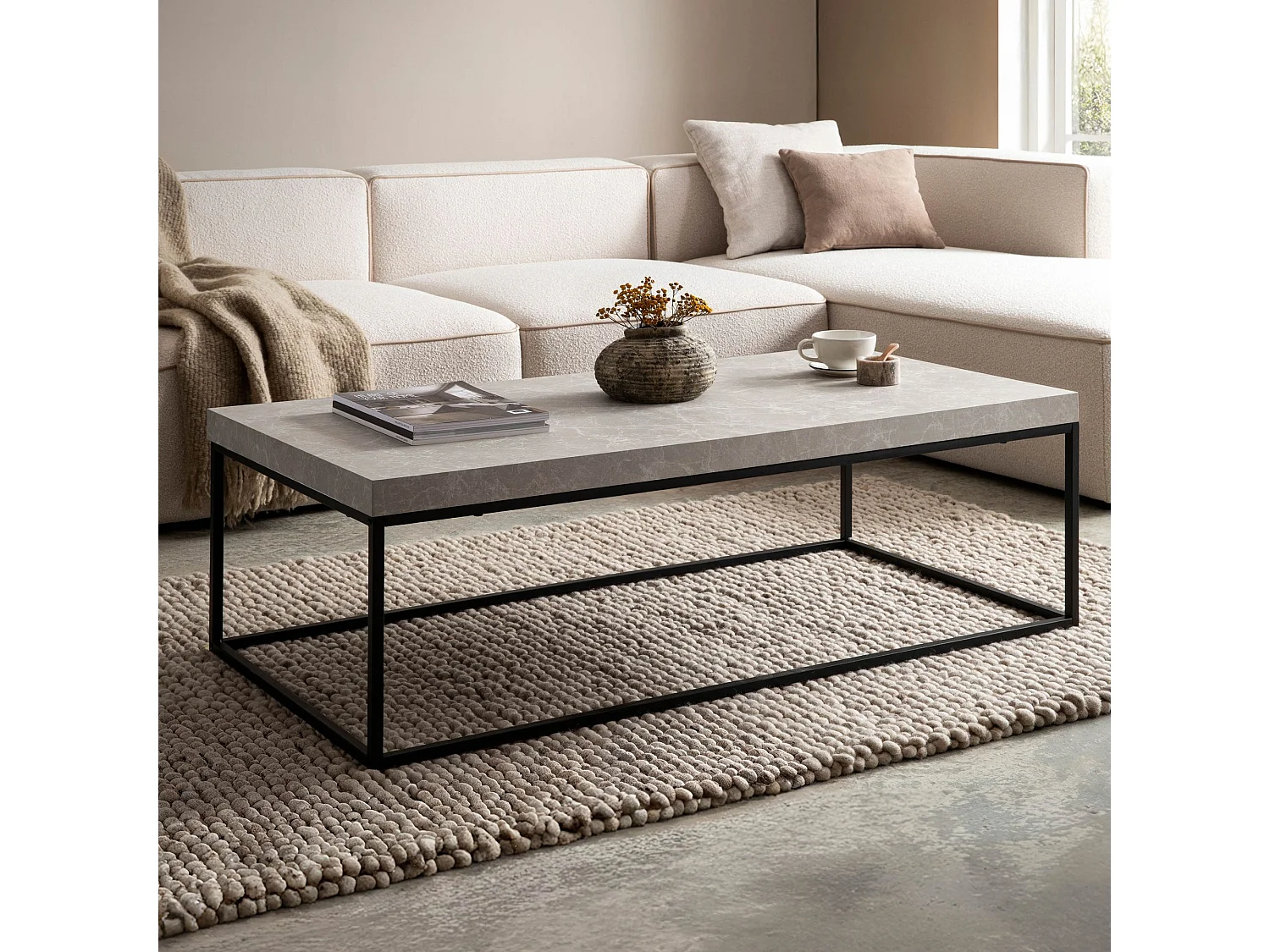 Table Basse Canapé de Salon 120 cm Grande Design Moderne Rectangulaire