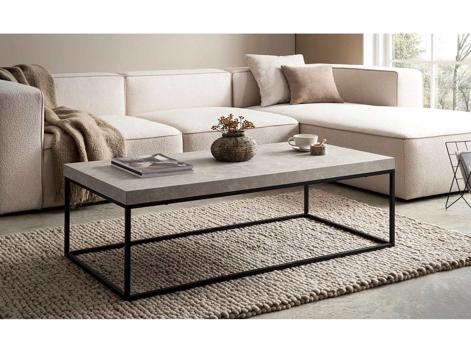 Table Basse Canapé de Salon 120 cm Grande Design Moderne Rectangulaire