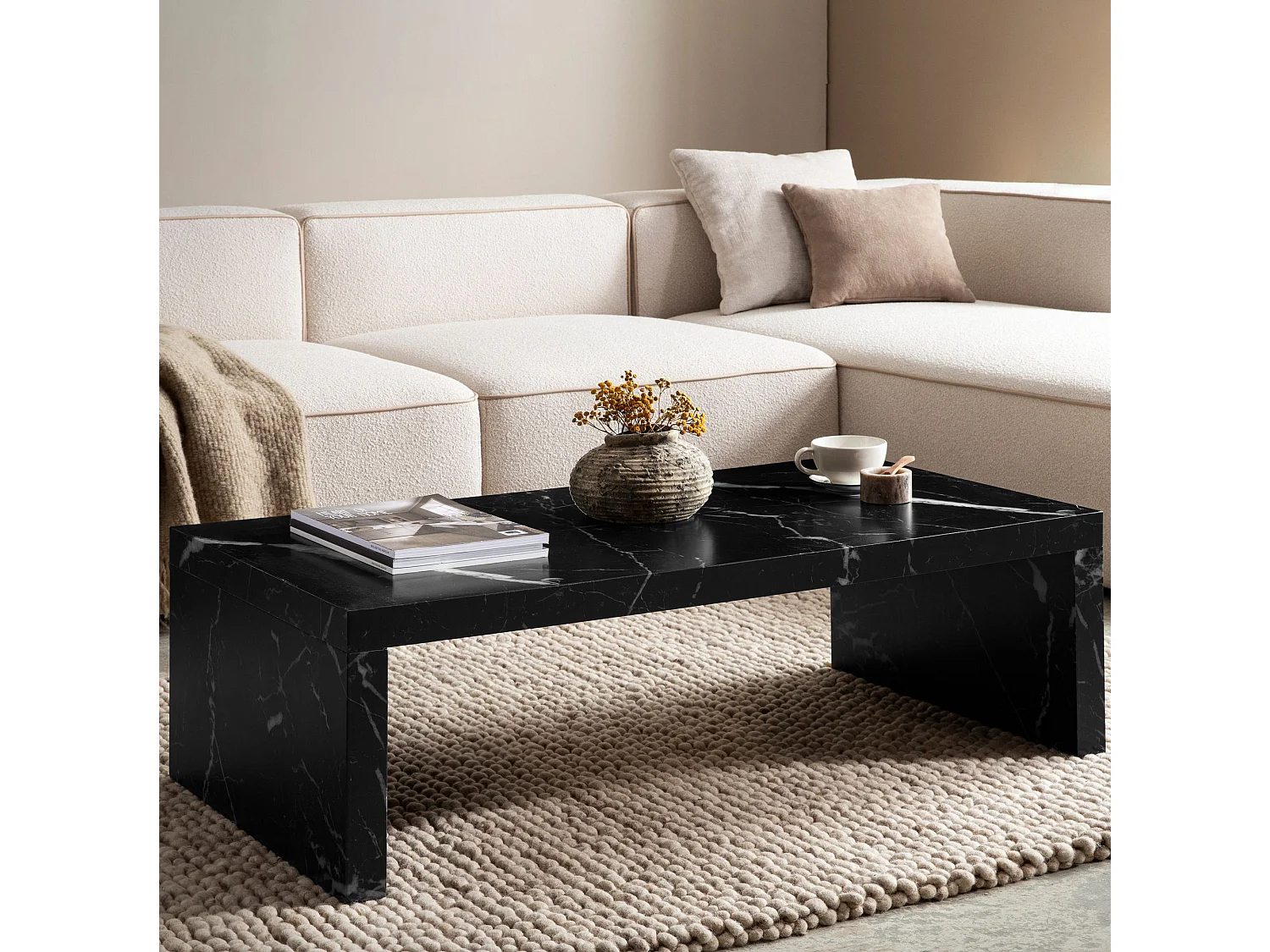 Table Basse de Salon 110 cm Grande Design Moderne Rectangulaire Simple