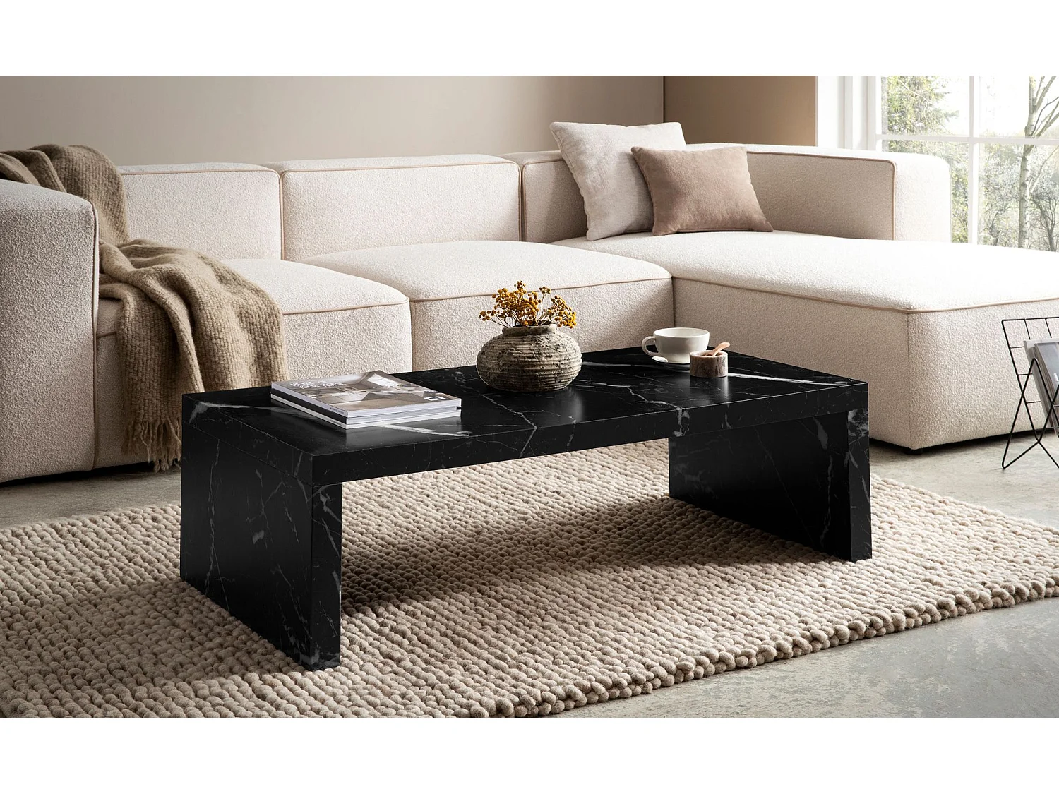 Table Basse de Salon 110 cm Grande Design Moderne Rectangulaire Simple