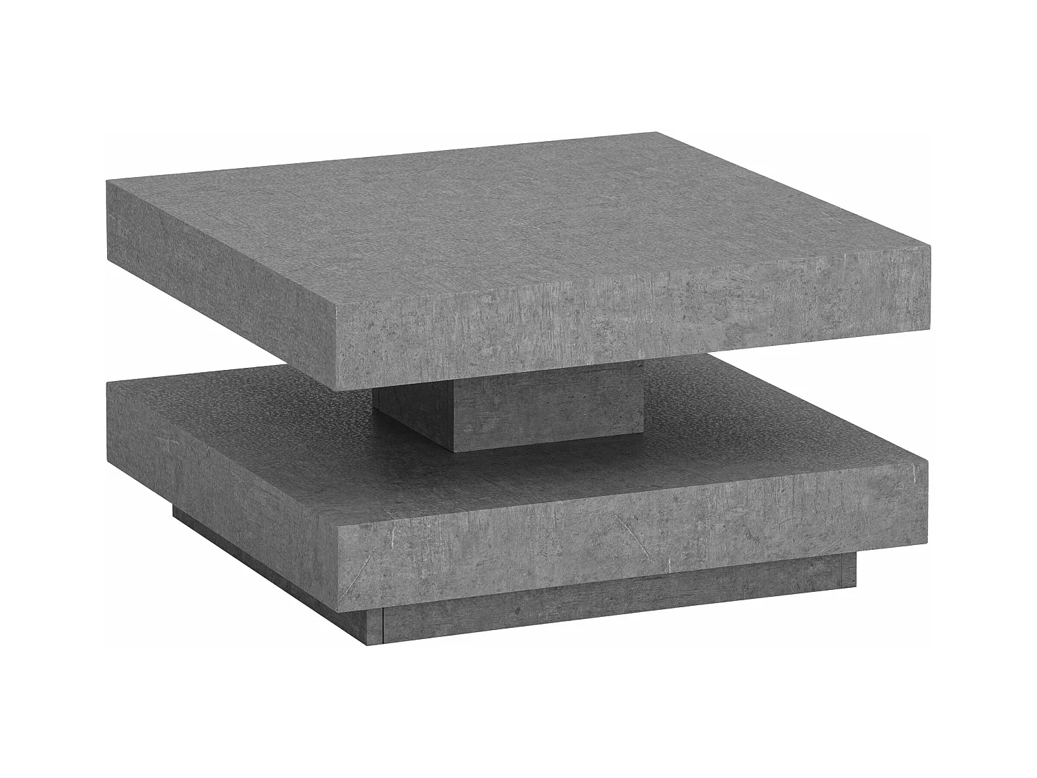 Table Basse Canapé de Salon 60 cm Carré Moderne avec Espace de Rangement